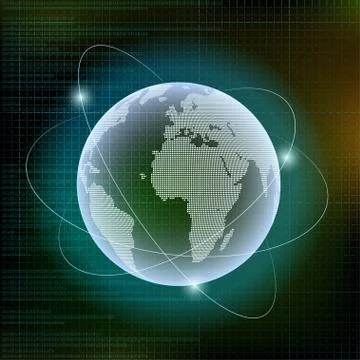 Planet Earth. Digital technology background. Stock vector illust Stock Illustration