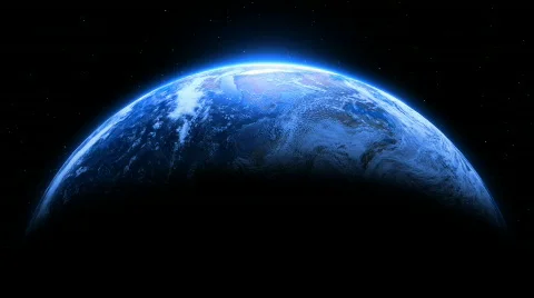 Planet Earth Dramatic Full Frame Loop with Stars Stock Footage