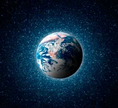 Planet Earth. Earth in the endless stellar space. Stock Photos
