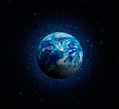Planet Earth. Earth in the endless stellar space. Stock Photos