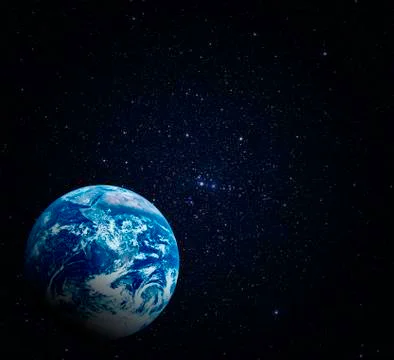 Planet Earth. Earth in the endless stellar space. Stock Photos