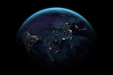 Planet Earth. Eastern hemisphere. Space scene. Foto stock