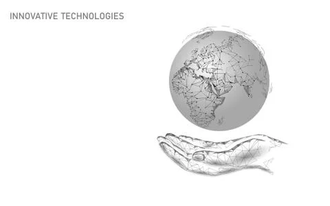 Planet earth ecology care. Hand holding careful global nature eco concept Stock-Illustration
