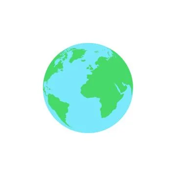 Planet earth in a flat style is isolated on a white background. Web icon. Con Stock Illustration