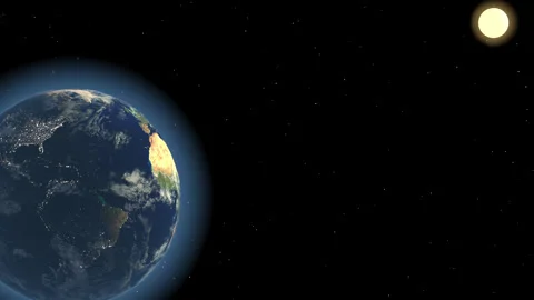 Planet Earth flies through space among the stars. Stock Footage 295152348
