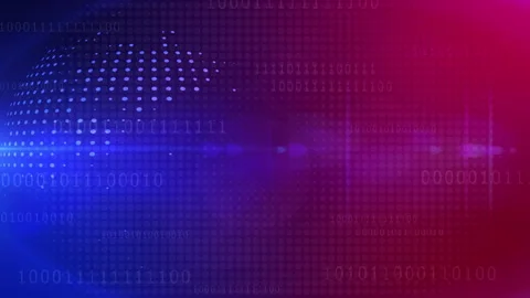 Planet earth forming from data streams with binary code in background Stock Footage 282787219