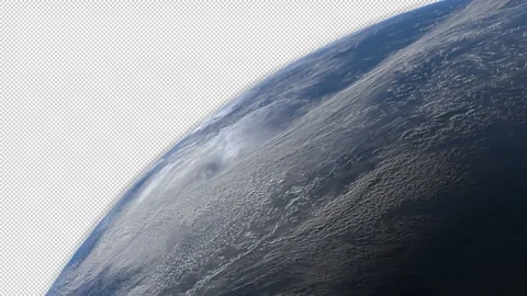 Planet earth fragment view from space , the video has an alpha channel Stock Footage 196089989