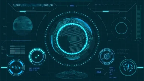 Planet earth. Futuristic user interface. Stock Footage 84988014