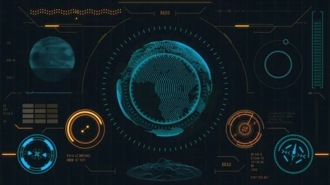 Planet earth. Futuristic user interface. Stock Footage 84988015