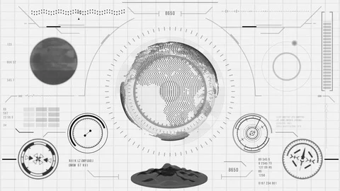 Planet earth. Futuristic user interface. Stock Footage 84988384