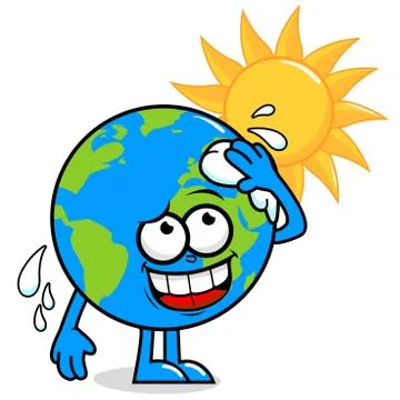 Planet earth getting hot. Vector illustration Stock Illustration