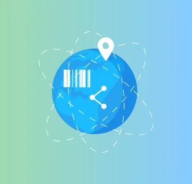 Planet Earth Global Network and Social Connection Stock Illustration
