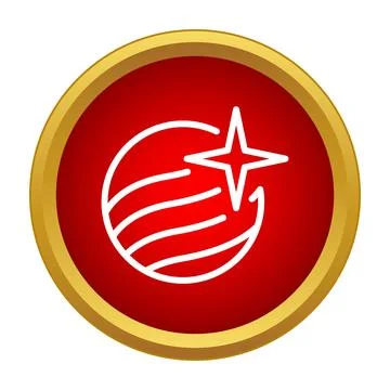 Planet earth globe and guiding star icon representing global connection Stock Illustration