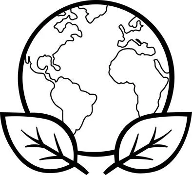 Planet Earth globe between green leaf foliage Stockillustratie