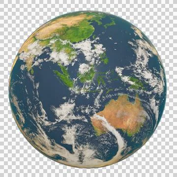 Planet Earth globe isolated on transparent background. Elements of this ima.. Stock Illustration