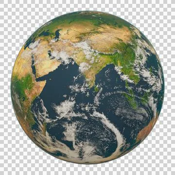 Planet Earth globe isolated on transparent background. Elements of this ima.. Stock Illustration