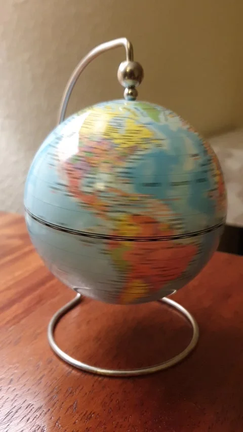 Planet earth globe map spinning. Vertical footage Stock Footage 302372345