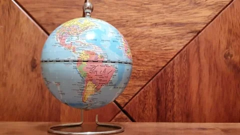 Planet earth globe map turning. Stock Footage 302371993