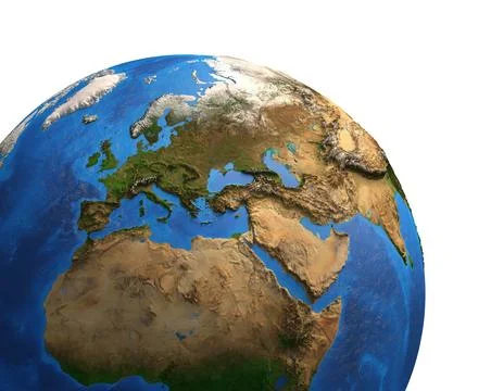 Planet Earth globe - physical map Stock Illustration