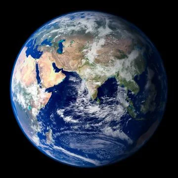 Planet earth globe from space on a black background. Elements of this image Stock Illustration
