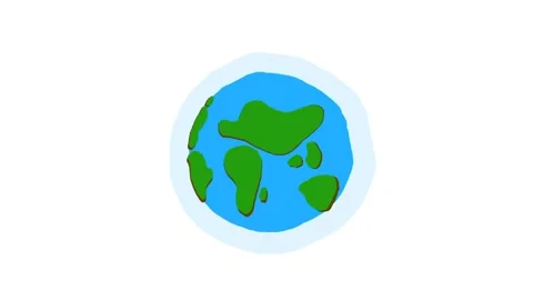 Planet Earth globe spinning round. Hand drawn illustrated animation on white Stock Footage 146259614