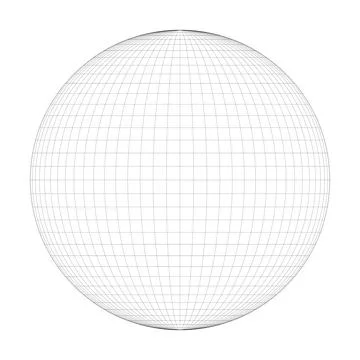 Planet Earth globe thin line grid Stock Illustration