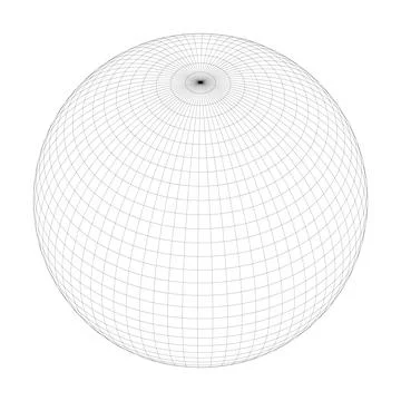 Planet Earth globe thin line grid Stock Illustration
