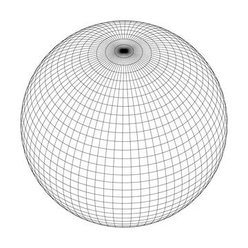 Planet Earth globe thin line grid Stock Illustration