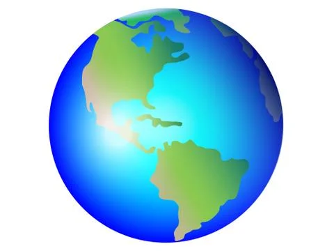 Planet Earth, globe vector image. North and South America. Central America. Stock Illustration