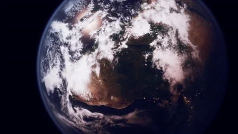 Planet earth globe view from space showing realistic earth surface and world map 動画素材 168138335