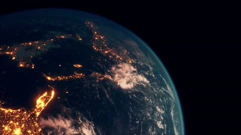 Planet earth globe view from space showing realistic earth surface and world map Stock Footage 168919107