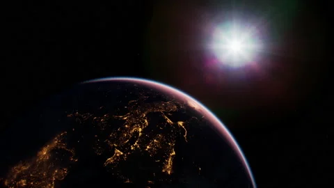 Planet earth globe view from space showing realistic earth surface Stock Footage 234393651