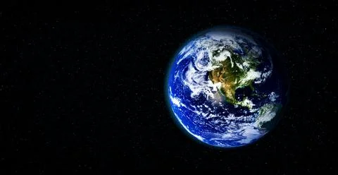 Planet earth globe view from space showing realistic earth surface and world map 库存插图