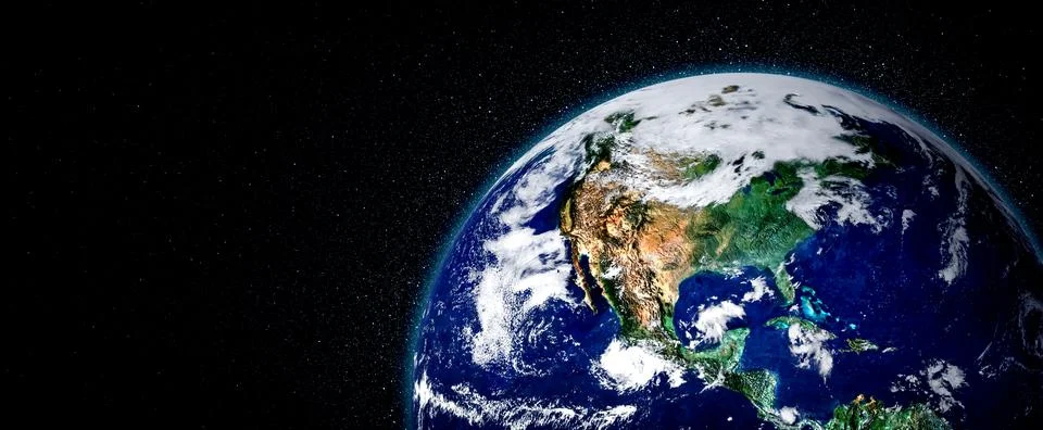 Planet earth globe view from space showing realistic earth surface and world map 库存插图