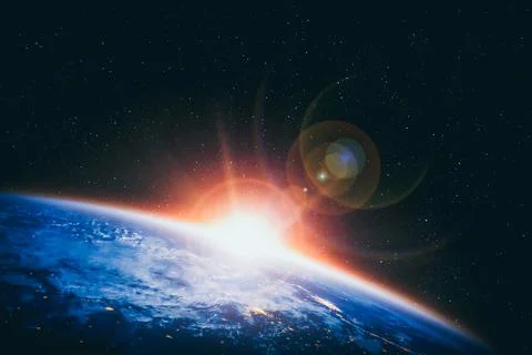 Planet earth globe view from space showing realistic earth surface and world map イラスト素材