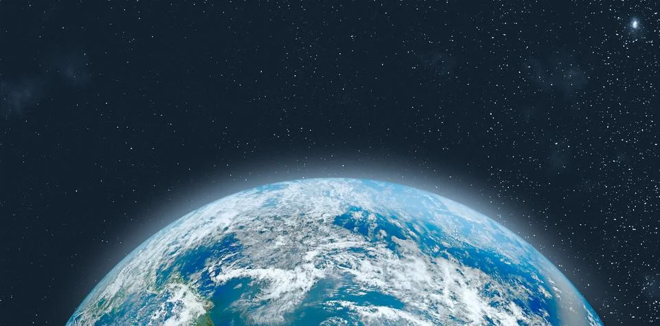Planet earth globe view from space showing realistic earth surface and world  Stock Illustration