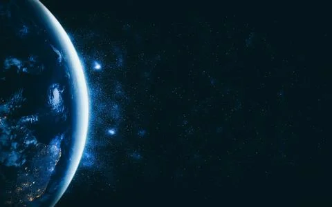 Planet earth globe view from space showing realistic earth surface and world map Stock Photos
