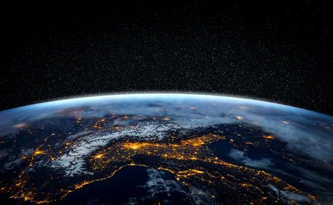 Planet earth globe view from space showing realistic earth surface and world map 스톡 사진