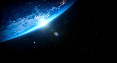 Planet earth globe view from space showing realistic earth surface and world map Foto stock