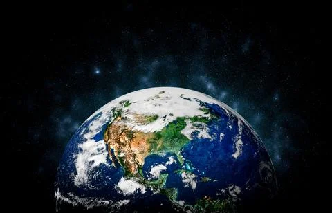 Planet earth globe view from space showing realistic earth surface and world map 스톡 사진