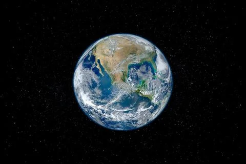 Planet Earth globe view from space. Stock Photos