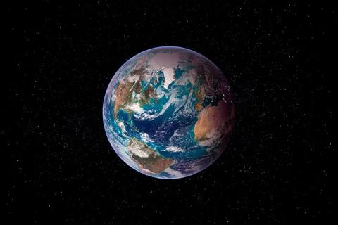 Planet Earth globe view from space. 写真素材