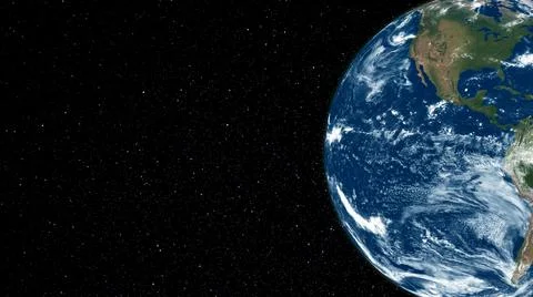 Planet earth globe view from spaceflight with realistic earth surface from space 写真素材