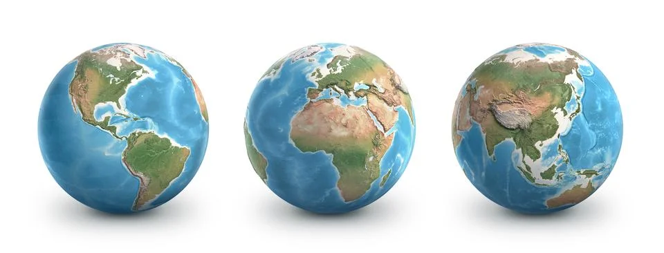 Planet Earth globes. Design elements. Stock Illustration
