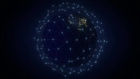 Planet Earth with Glowing Digital Plexus Network Stock Footage 346593141