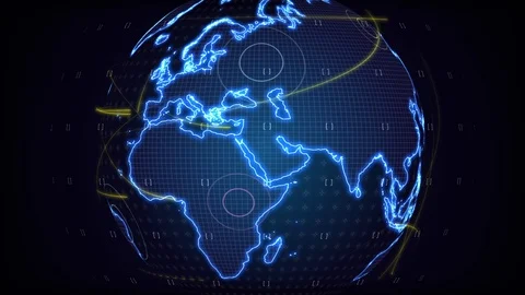 Planet Earth Glowing Lines loop Stock Footage 88094421