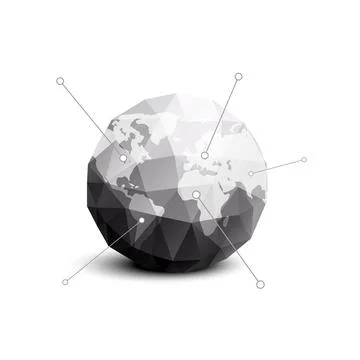 Planet earth in gray polygon style. Vector template for business. Template Earth Stock Illustration