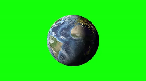 Planet Earth Green Screen - day to night loop animation Stock Footage