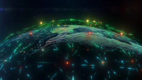 Planet Earth With Grids Stock Footage 296144734