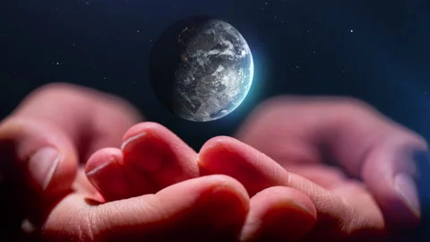 Planet Earth in the hands of a child, the concept of the future of the planet in Stock Footage 229886212
